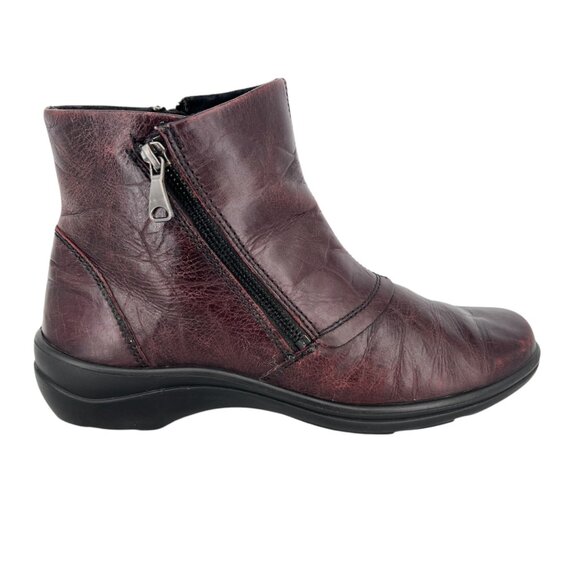 Josef Seibel Romika Cassie Leather Ankle Boots in Burgundy Size 40 EU 9.5 US - Picture 1 of 11